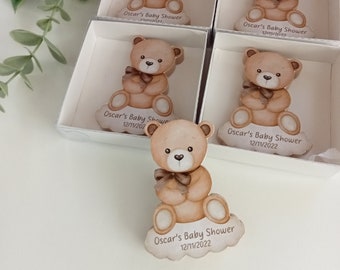 Custom Boho Teddy Bear Baby Shower Favors, Birthday Gifts, Teddy Bear Party, Personalized Gifts, Teddy Bear Magnet, We Can Bearly Wait