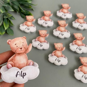 Custom Wooden Bear Doll Gifts, Name Bear Magnet, Personalized Gifts, We Can Wait, Teddy Bear Gift, Birthday Party Favors