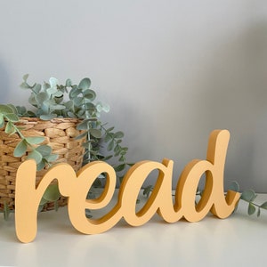 Read , wooden read sign, Read cutout, Kids bedroom decor, Nursery wall decor,Playroom wall hanging,Read Wooden Letters