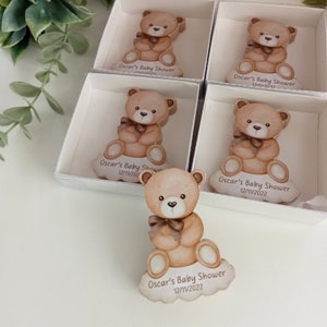 Bomboniere personalizzate a forma di orsetto di peluche in stile boho per baby shower, regali di compleanno, festa con orsetto di peluche, regali personalizzati, magnete con orsetto di peluche, non vediamo l'ora