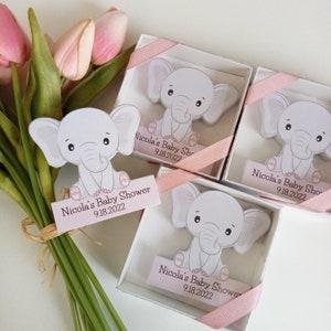 Personalized Elephant Baby Shower Favors, Boys Girls MAGNET Candies, First Birthday Host Gift, Gender Representation Magnet