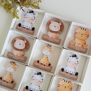 Safari Animal Magnet - Bulk of Favors for Baby Shower Guests Boy/Girl Party Decoration Jungle Wild Animal Birthday Gift Giraffe Lion Zebra