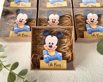 Oh Baby Mickey Mouse Baby Shower Favors, Wooden Magnet, Newborn baby Favors, Mickey Mouse Birthday,Custom Party Favors,Mickey Mouse Favors