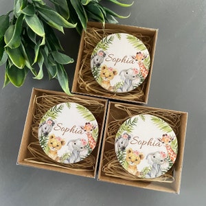 Safari Animal Baby Shower, Zoo Animal Baby Shower, Girl Safari Baby Shower Favors magnet