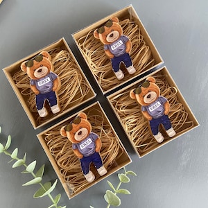 Custom Teddy Bear Baby Shower Favors, Teddy Bear Wooden Magnet, Personalized Gifts, We Can Wait The Bear, Teddy Bear Birthday Party Favors