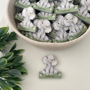 Elephant Baby Shower Favors, Wood Magnet, Baby Shower Host Gift, Safari party gift, 1st birthday party Favors