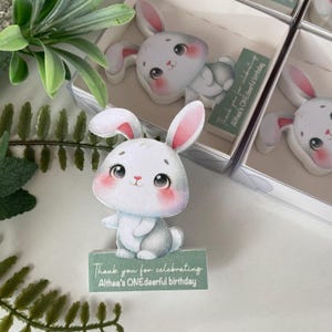 Personalized Bunny Magnet Baby Shower Favors,Birthday Gifts, Birthday Favors, Rabbit Theme Birthday Favors,Welcoming Baby