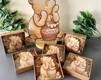 Klassische Winnie Puuh Baby Shower Gastgeschenke, Holz Magnet, Baby Shower Gastgeschenk, Vintage Pooh Bär, 1.Geburtstag Gastgeschenke
