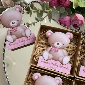 Custom Teddy Bear Wood Magnets, Guest gift Magnet,  Baby Shower Party Favors, Teddy Bear 1st Birthday, Thank You Favors, Baby Girl Shower