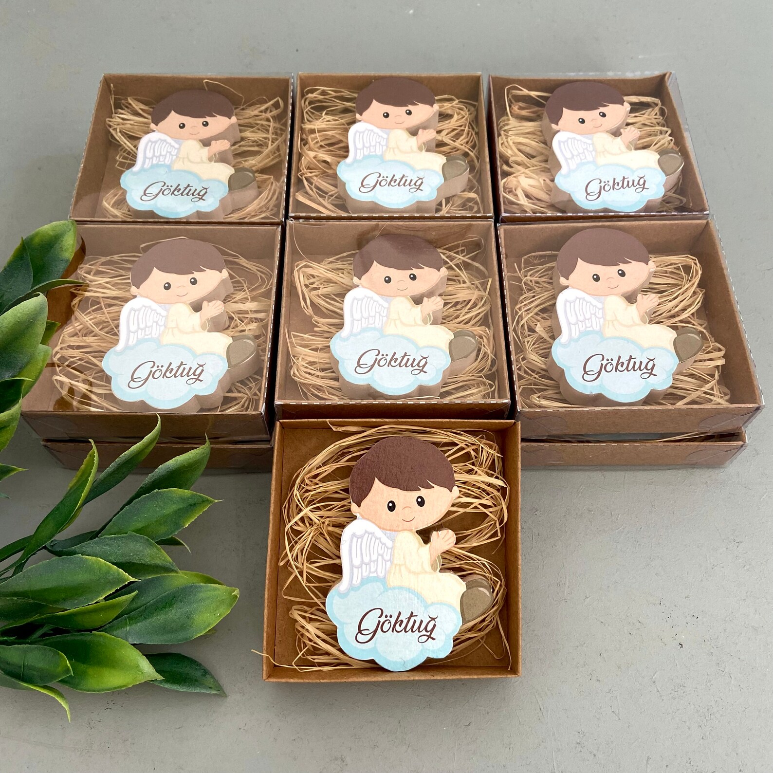 Personalized Boy Angel Magnet , Baptism Thank You Gift, First Holy ...
