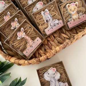 Safari Themed mixed forest animals for personalized Baby Shower Guests Magnets, Elephant-Zebra-Giraffe- Baby Shower Gift,First Birthday Gift