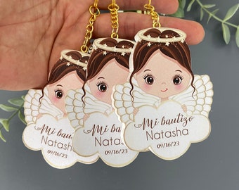 Custom Baptism Keychain Favor, Baptism Favor, Personalized Gift, Mi Bautizo, First Communion Favors, Christening Gift, Keychain Baptism Gift