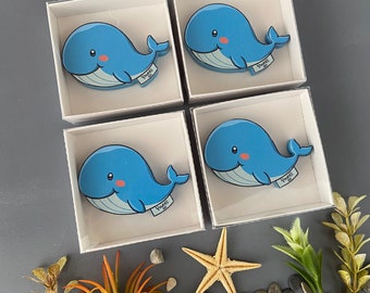 Whale Baby Shower Gifts - Nautical Birthday Under the Seashore Theme, MAGNETS for Party, bridal shower