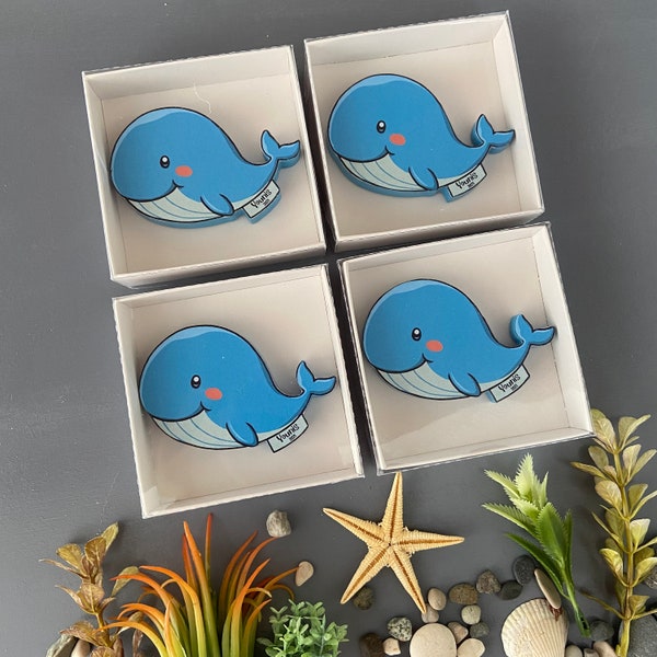 Whale Baby Shower Gifts - Nautical Birthday Under the Seashore Theme, MAGNETS for Party, bridal shower