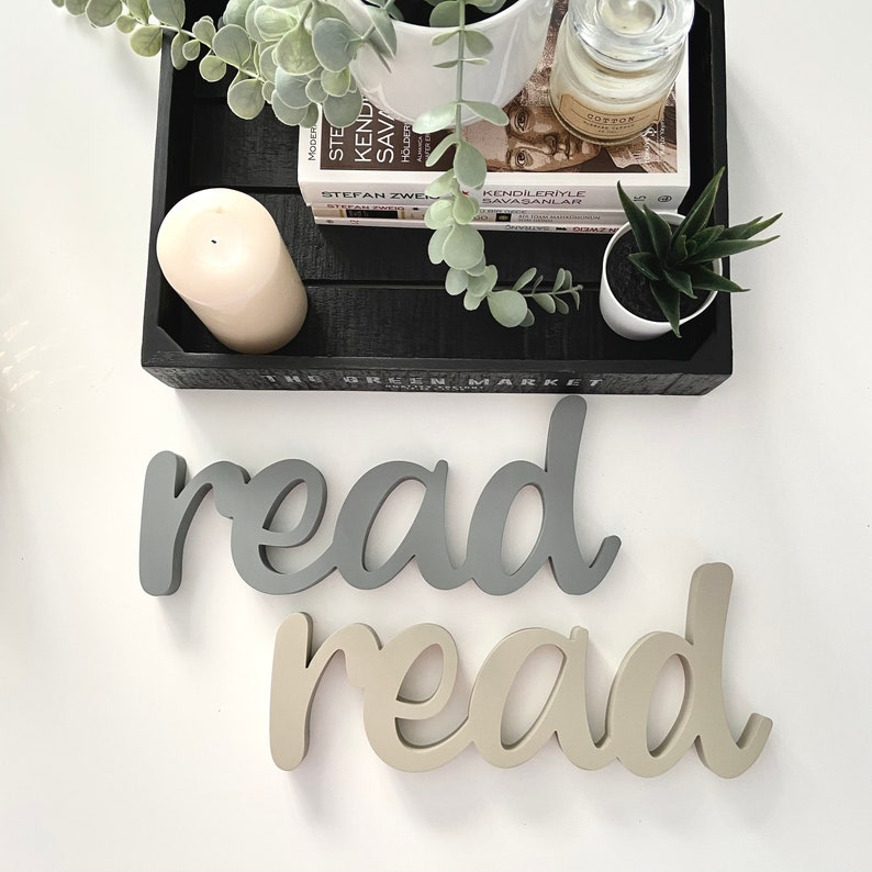 Read Sign, teacher gift,playroom decor,bookshelf decor,Read wood sign,read wood letters,read wood,read wall art,back to school,gift for book lover,book club gifts,book shelf,english teacher gift