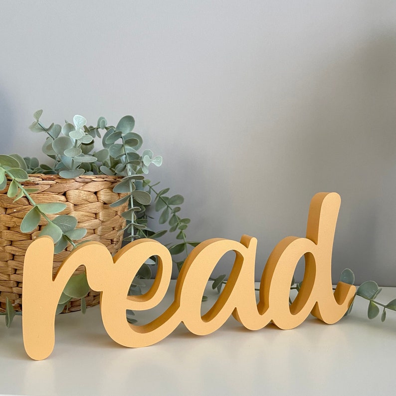 Read Sign, teacher gift,playroom decor,bookshelf decor,Read wood sign,read wood letters,read wood,read wall art,back to school,gift for book lover,book club gifts,book shelf,english teacher gift