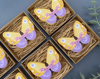 Vlinder aangepaste magneten, cadeau bruidsmeisje, gepersonaliseerd cadeau, gunsten babyshower, vlinder, welkomstgeschenken, houten magneet, baby welkom