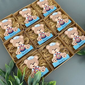Calamita Orsetto Marinaio, regalo per la festa di compleanno dell'Orsetto Marinaio, festa del Capitano, calamita personalizzata, bomboniere personalizzate