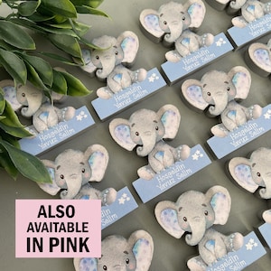 Elephant Baby Shower Favors - Boy Elephant Magnet Favors, Personalized Baby Elephant Decorations Boy, Elephant Magnet Baby Boy Shower