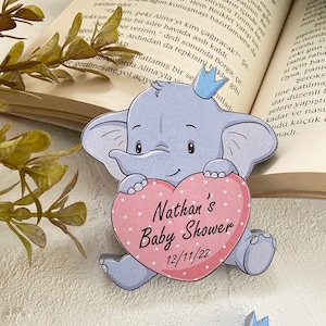 Elephant Baby Shower Guest Gift Wooden Magnet,Thank You Favor Gift,Elephant Themed Party Favors