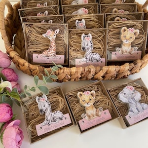 Safari Themed Magnets for Baby Shower Guests, Elephant-Zebra-Giraffe- Baby Shower Favor, First Birthday Gift, 1st Birthday, Thank You Favors
