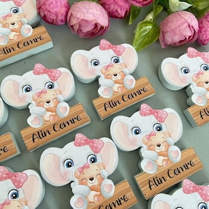 Personalized Elephant Nursery Baby Shower Party Supply/Babyshower Host Gift/Baby Elephant Shaped Magnets