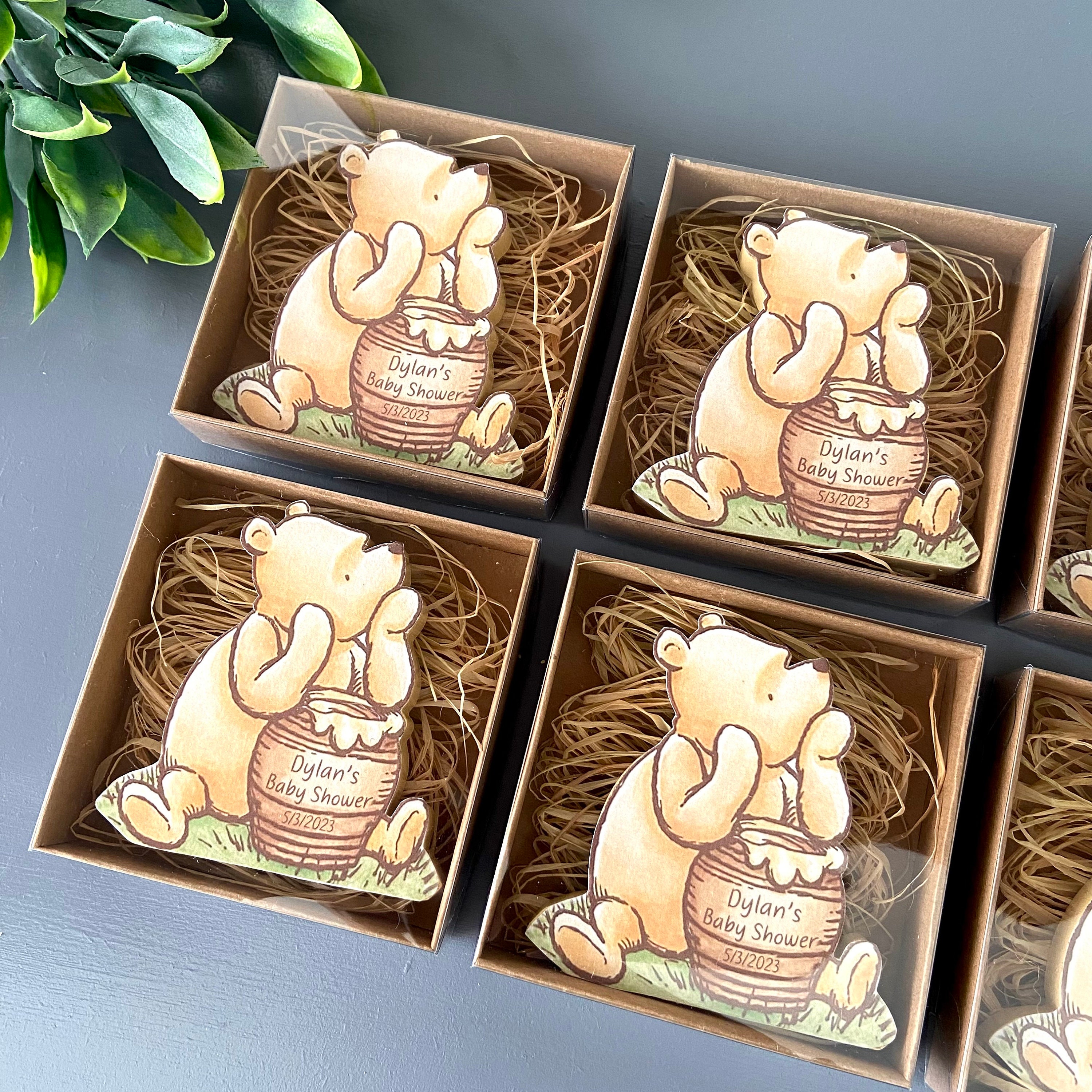 Classic Winnie the Pooh Baby Shower Favors, Wood Magnet, Baby