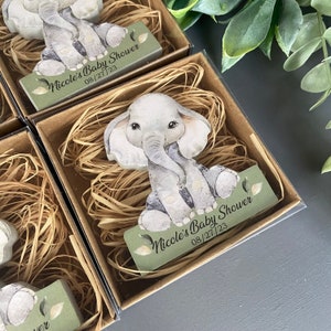 Elephant Baby Shower Favors, Wood Magnet, Baby Shower Host Gift, Safari party gift, 1st birthday party Favors