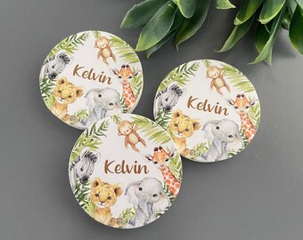 Personalized Elephant Nursery Baby Shower Party Supply, Safari animals Party favors, Elephant, monkey, giraffe, lion, party giftsy Favors,