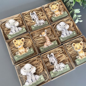 Safari Animal Baby Shower Magnets, Greenery, An invitation to the Wild, Jungle baby shower favors, Zoo Animal Baby Showers