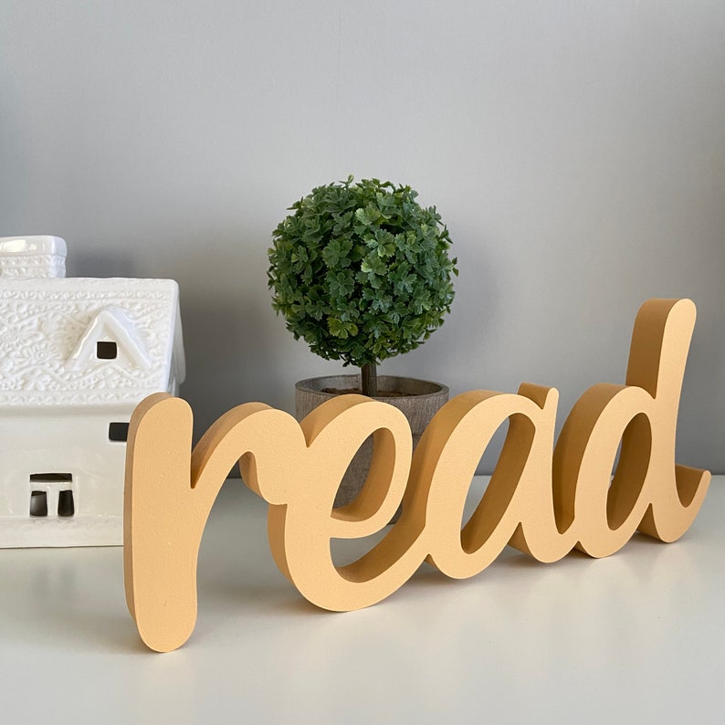 Read Sign, teacher gift,playroom decor,bookshelf decor,Read wood sign,read wood letters,read wood,read wall art,back to school,gift for book lover,book club gifts,book shelf,english teacher gift