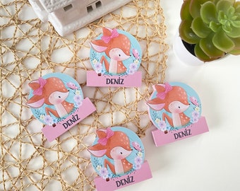 Bambi Cutie Birthday Party, magnes Bambi, drewniany magnes Bambi, Baby Shower Birthday Bambi Party Supplies
