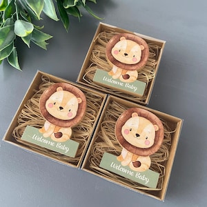 Custom Lion Magnets - Baby Shower Gifts, Boy Safari Decorations, A Wild Animals Birthday Gift, Safari Animals Baby Lion Party Gifts
