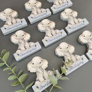 Personalized Elephant Nursery Baby Shower Party Supply/Babyshower Host Gift/Baby Elephant Shaped Magnets