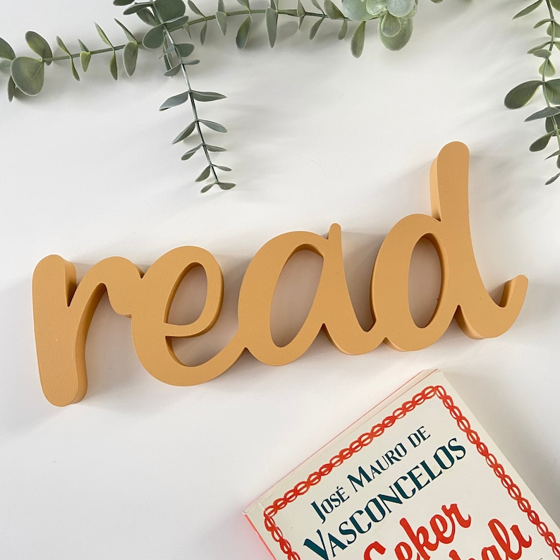 Read Sign, teacher gift,playroom decor,bookshelf decor,Read wood sign,read wood letters,read wood,read wall art,back to school,gift for book lover,book club gifts,book shelf,english teacher gift