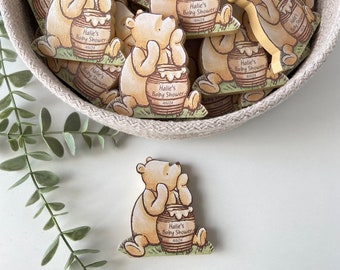 Klassische Winnie Puuh Baby Shower Gastgeschenke, Holz Magnet, Baby Shower Gastgeschenk, Vintage Pooh Bär, 1.Geburtstag Gastgeschenke