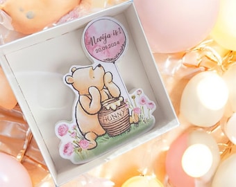 Klassische Winnie Puuh Baby Shower Gastgeschenke, Holz Magnet, Baby Shower Gastgeschenk, Vintage Pooh Bär, 1.Geburtstag Gastgeschenke