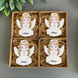 Personalized Angel Baptism Gift, Baptism Thank You Gift, Girl Baptism Decoration, Mi Bautizo, First Communion Favor,