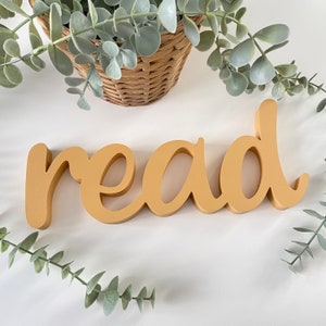 Read Sign, teacher gift,playroom decor,bookshelf decor,Read wood sign,read wood letters,read wood,read wall art,back to school,gift for book lover,book club gifts,book shelf,english teacher gift