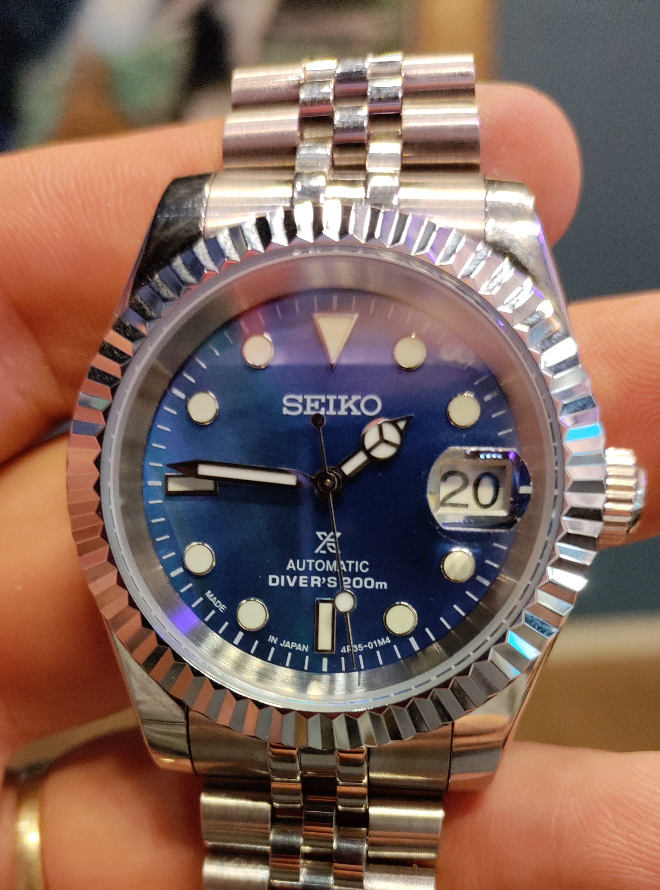 Seiko Mod Blue Mother of Pearl - Etsy