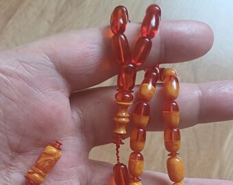 EMİNE REŞVANİ USTA Sıkma kehribar tesbih (squzeed amber rosary)