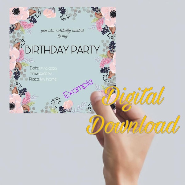 Birthday invitation card | Birthday card | Birthday | Kids birthday printable invitation card | Birthday party invitation card