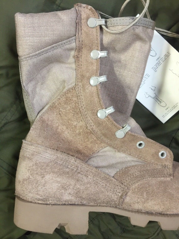 Desert Boots Type II Size Men's 8.5 R Women's 10 R New Hot Weather Tan Boots Altama Gi Dated 1993 Suede Leather Reinforced Straps