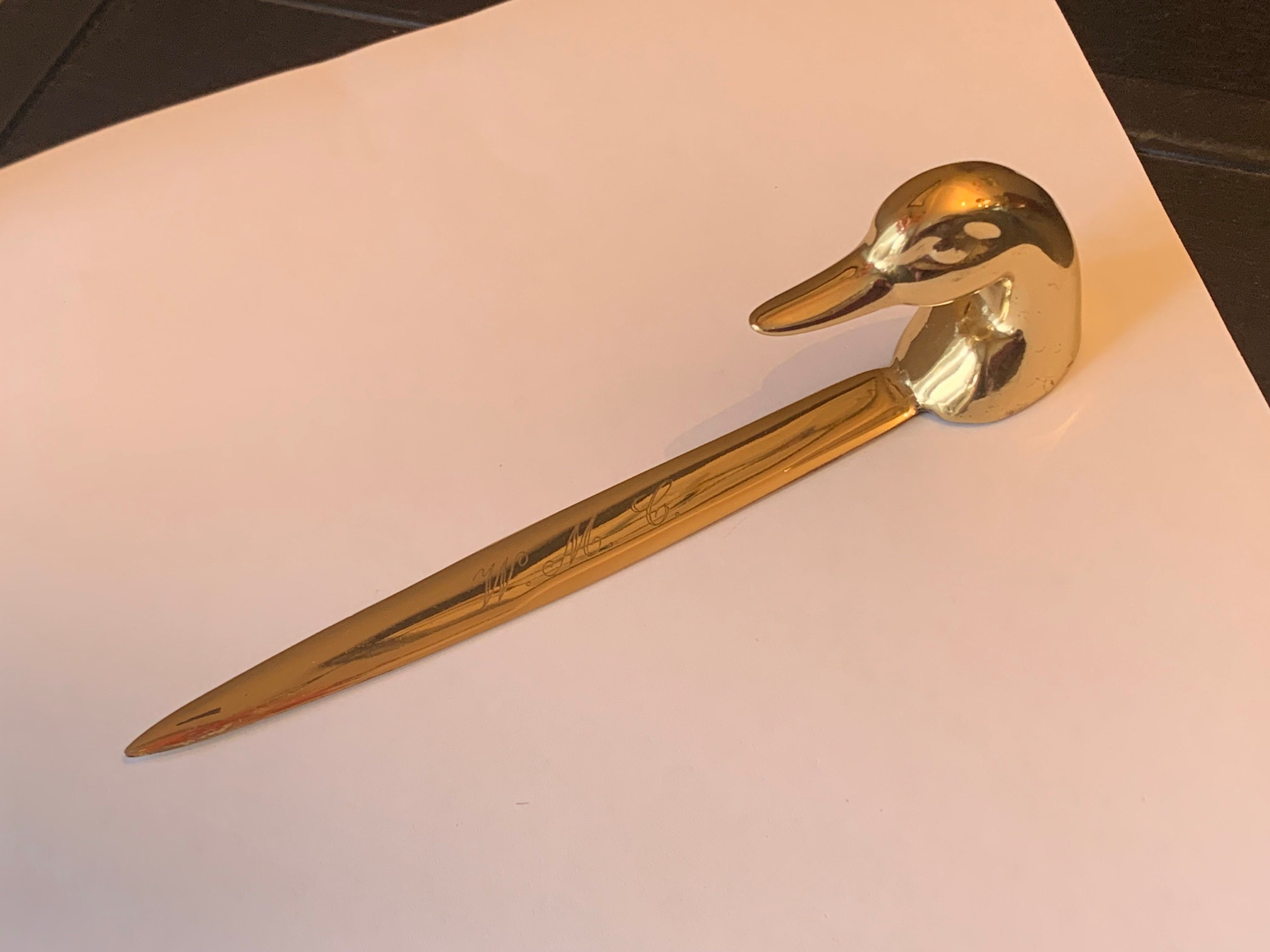 Vintage Brass Duck Head Paperweight and Letter Opener Gold Plated Made in  Spain -  Canada