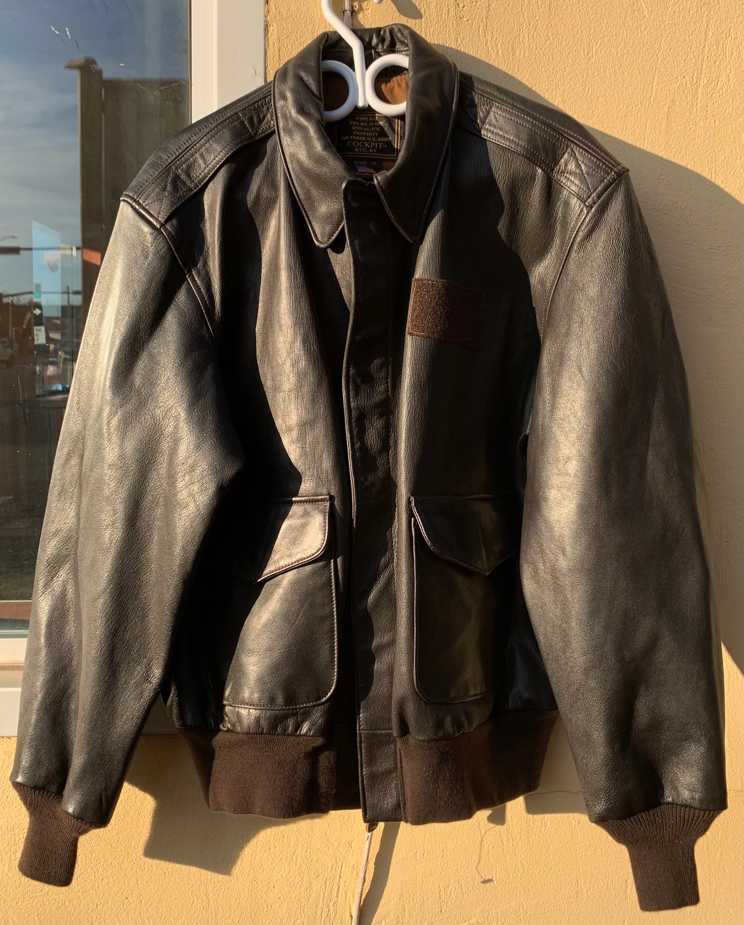 Cockpit A2 Leather Jacket Brown Size Mens 44 Large Made in USA