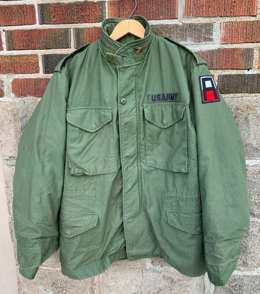 OG107 M65 Jacket Genuine 1981 US Army With Liner and Patches Size Mens ...