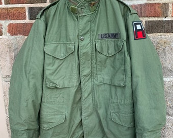 OG107 M65 Jacket Genuine 1981 US Army With Liner and Patches Size Mens Small Regular 38R Excellent Women’s Large