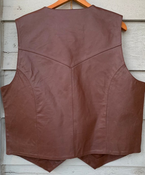 Mens Brown Goat Nappa Leather Vest size X-Large E… - image 5