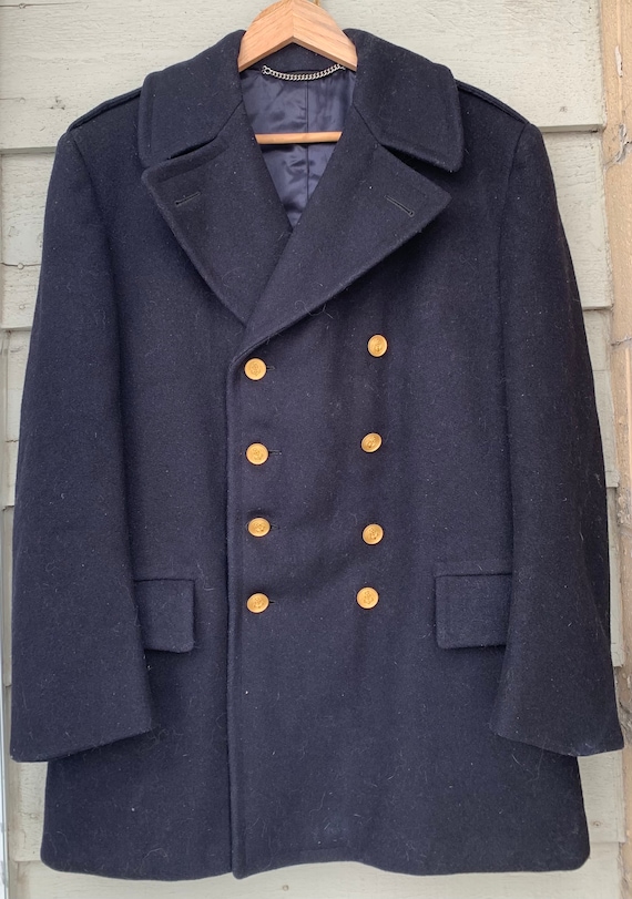 1966 Pea Coat Sailor Coat Made in Canada Thick Wo… - image 7