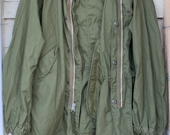 Parka queue de poisson authentique 1971 US Army Issued Sz pour homme, très petite taille OG107, fermeture à glissière en aluminium, excellente qualité